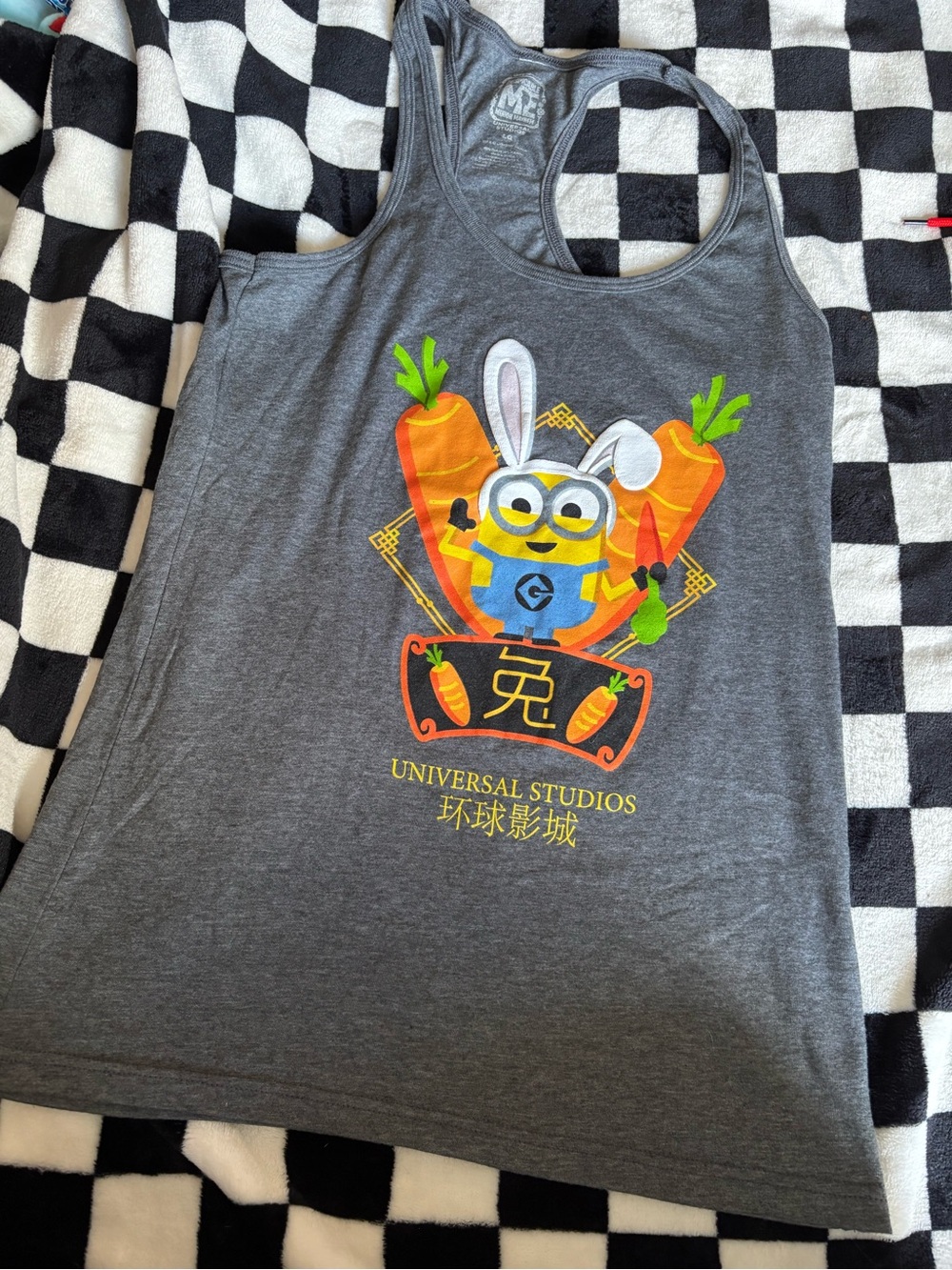 Ladies large minion tank top